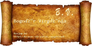 Bognár Virgínia névjegykártya