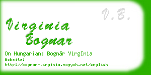 virginia bognar business card