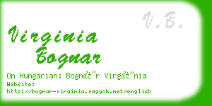 virginia bognar business card